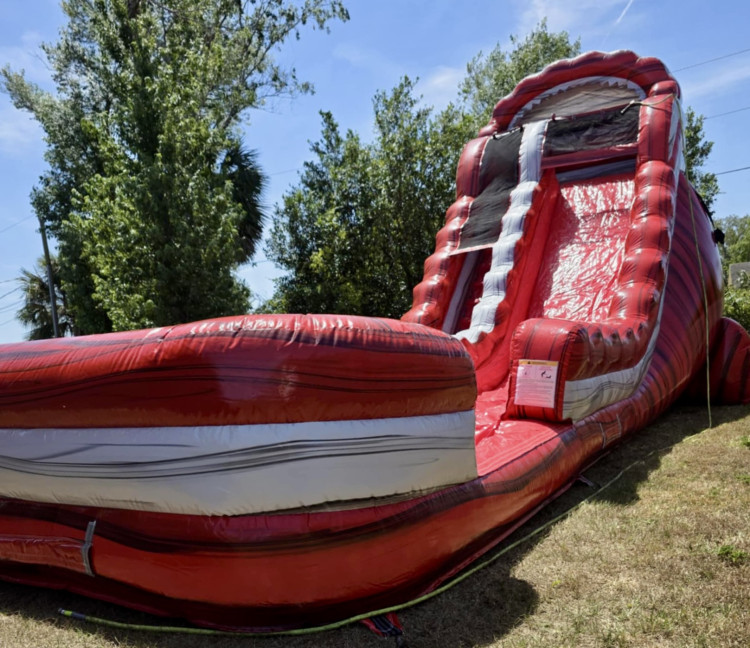 22' RED RUSH WATER SLIDE - Happy Dayz Inflatables Deland FL
